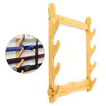 Aohuada 4 Tiers Wall Mounted Samurai Sword Holder Katana Stand Flute Display Stand RackRoom Decor - Wood - View 3