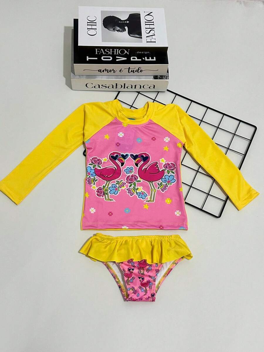 Biquini Manga Longa + Calcinha Proteção UV Infantil Moda Praia Saida de Praia Bebê Criança Menina Mini Diva Blogueira Modelo Verão Piscina Foto Roupa De Banho Traje Natação
