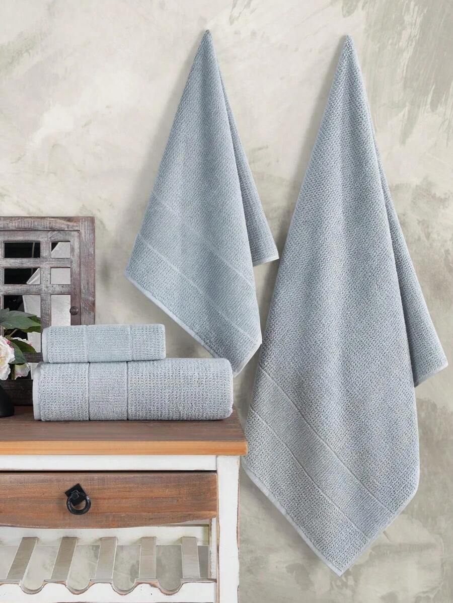 | Zeynep Textile Royalty | Luxurious 4-Piece Towel Set | 70*140 2pcs + 50*90 2pcs