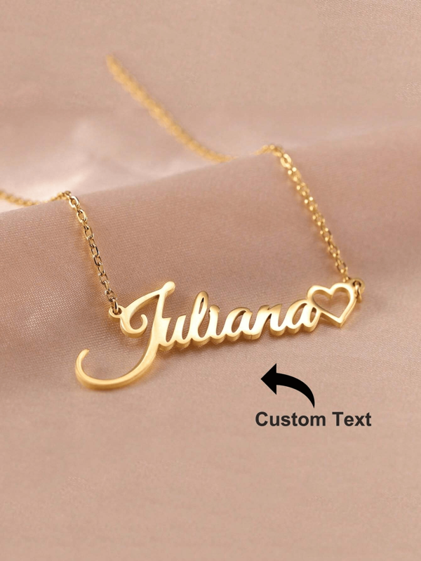 1PC Customized Stainless Steel Nameplate Necklace, Pendant Necklaces Stainless Steel Baby Jewelry Personalize Name Choker Girls Necklace Kids Children Numbers Boy Custom Silver/Gold Color, Fashion, Vintage, Casual, Simple Customization Everyday Wear, Birthday, Mother's Day