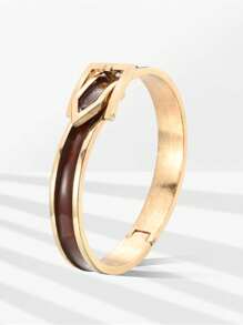 1 pezzo Braccialetto a fascia placcato oro con decoro in smalto a goccia per donne