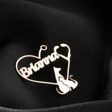 1pc Customized Stainless Steel Personalized Name Badge/Brooch, Creative Customized Logo Pin, Ideal Gift For Men Or Women, Suitable For Any Occasion, Fashionable Jewelry Present - Multicolor - View 8