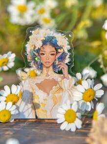 10pcs Girl's Spring Theme PET Stickers, Spring Flower Ambassador Series, Scrapbooking/Planner Decoration Sticker Pack,School Supplies,Back To School - Multicolor - View 10