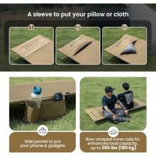 OneTigris SUPRAGRIS Camping Cot Support Up To 400lbs Lightweight Comfortable Folding Bed For Camping Hiking Backpacking Travel Car Trips Office Nap - CoyoteBrown1 - View 3