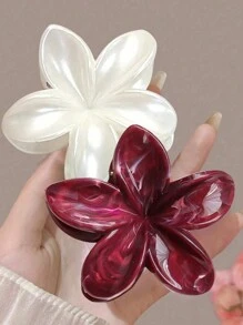 2 piezas de pinzas para el cabello de diseño de flores de acrílico, accesorios de pinza para el cabello elegantes y sofisticados personalizados para mujeres, uso versátil diario, para la escuela, la universidad