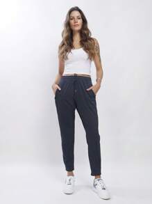 WOMEN'S PANTS, ELASTIC SPORTY - Azul lavado medio - Ver 3