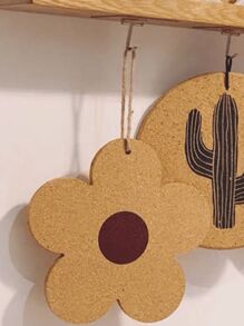 1pc Wooden Insulation Pad, Creative Flower Design Potholder For Dining Table Valentine DAY, Valentines Wedding, Birthday