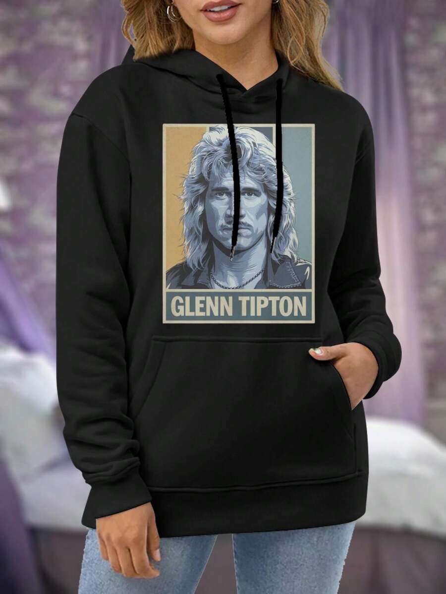 Glenn Tipton Judas Priest 'Breaking The Law' Big Size Women Hoodie Women's Hoodies Shredding The Strings
