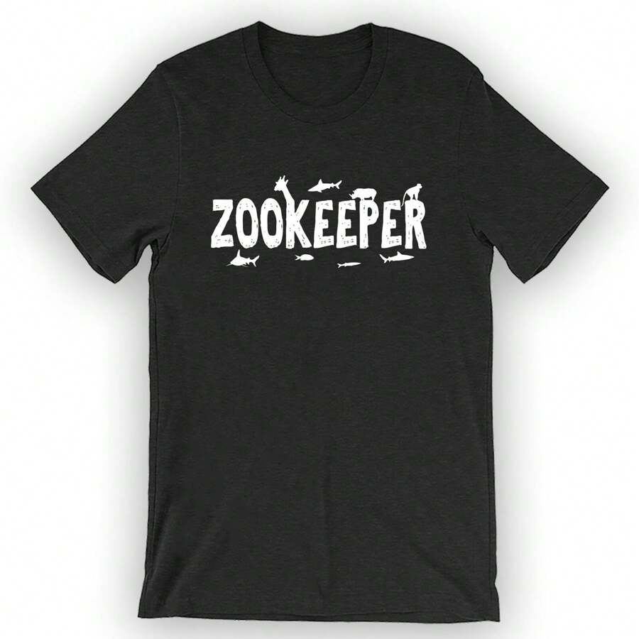 Unisex Zookeeper T-Shirt Zookeeper Shirt - 黑色 - 查看 1