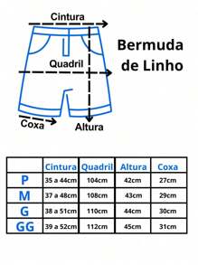 Kit 3 Bermudas em Linho Premium