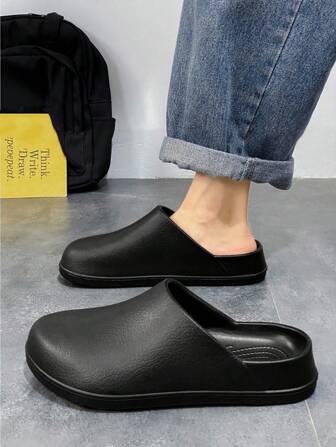 情侣款男士厨师鞋，穿孔 EVA 防水易清洁木屐，劳动保护用头套半套鞋，手术室、实验室、医生、护士，防水，套穿凉鞋