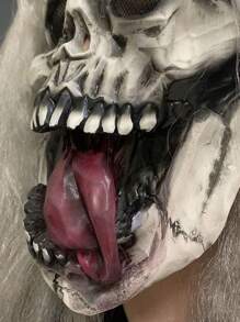 1pc Horror Devil Monster Scary Funny Latex Skeleton Tongue Out Mask For Masquerade Party Performance - Multicolor - View 3