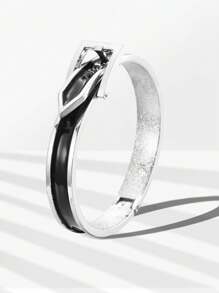 1 pezzo Braccialetto a fascia placcato oro con decoro in smalto a goccia per donne