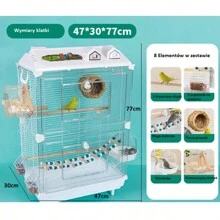 Transparent Birdcage For Budgerigars, Ornamental Birdcages For Cockatiels, Lovebirds, White-Eyes, Large-Sized Villa Birdcages, Viewing Cages. - White - View 6