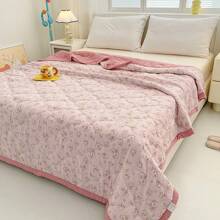 1PC Floral Print Comforter Blanket, Reversible Lightweight Microfiber All Season Blanket(No Pillowcase) - Multicolor - View 6