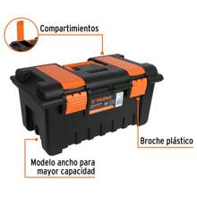 22" Tool Box With Compartments, TRUPER CHA-22NC - Black - View 2