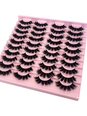 20 pares de pestañas postizas de visón 3D, pestañas postizas naturales y esponjosas, pestañas postizas en tiras