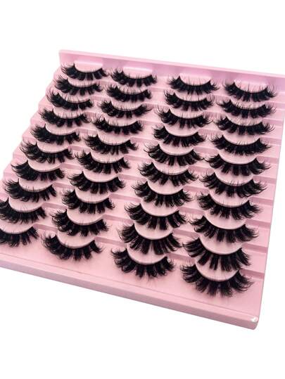 20 pares de pestañas postizas de visón 3D, pestañas postizas naturales y esponjosas, pestañas postizas en tiras