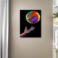 1 Pc Basketball Themed Canvas Wall Art With Holiday Room Decor Wooden Framed Canvas Painting -  Thickness 2.25cm/0.9inch,Home Gift Decoration, Room Decoration Aesthetic, Wall Decoration Art, Perfect Gift, Autumn And Winter Wall Decoration, Living Room Decoration, Bedroom Decoration, Kitchen Decoration, Entry Decoration, Bathroom Decoration, Direct Wall Painting, High Quality Wall Painting Poster