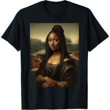 Black Mona Lisa African American  Month Funny T-Shirt - màu đen - Xem 1