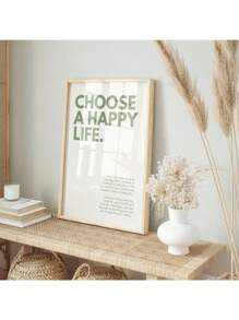 1 件选择幸福生活印刷绿色文字引文海报帆布画海报和印刷墙面装饰房间装饰墙壁艺术图片美学适合生活家居卧室装饰礼物无框架 - 彩色 - 查看 5