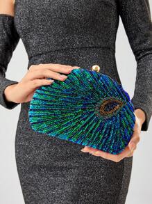Túi hộp xích đính sequin lấp lánh, sang trọng, thanh lịch, tinh tế, sang trọng, phong cách, túi xách cô dâu hoàn hảo cho đám cưới, sự kiện vũ hội & tiệc tùng, túi đựng đồ ăn tối cho cô gái tiệc tùng, phụ nữ - Nhiều màu - Xem 1