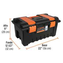 22" Tool Box With Compartments, TRUPER CHA-22NC - Black - View 3