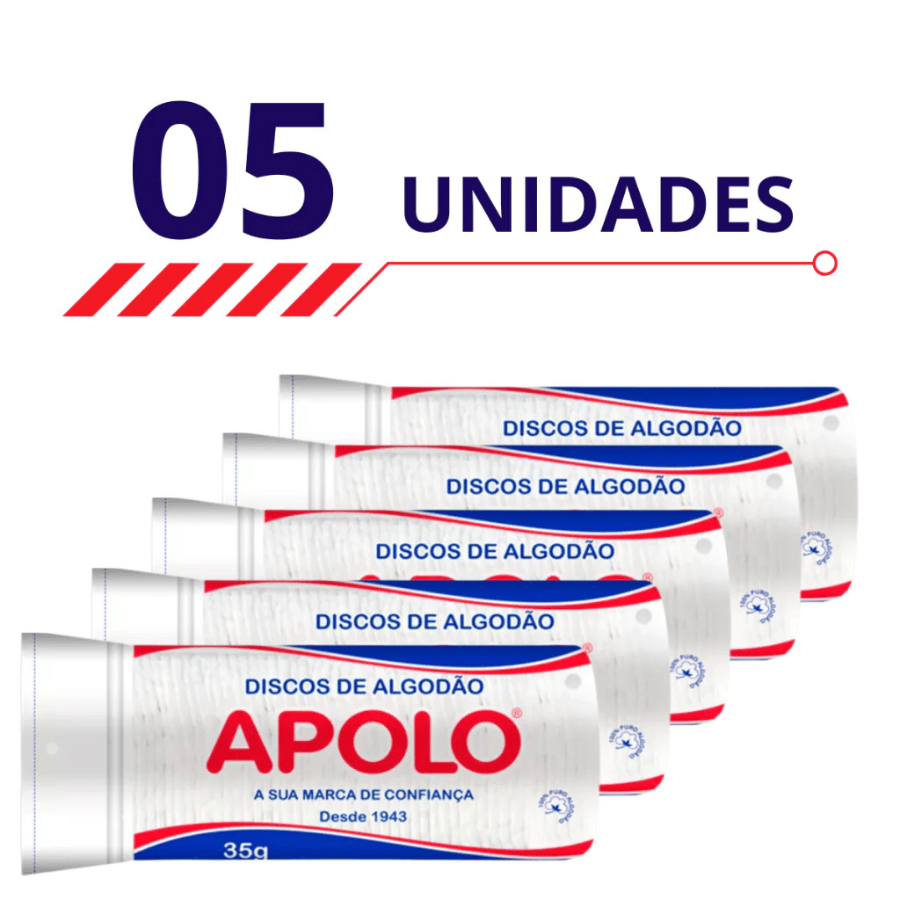 Kit 5 ou 12 Discos de Algodão Apolo Para o Rosto Limpeza Facial Remoção de Maquiagem Festa Junina