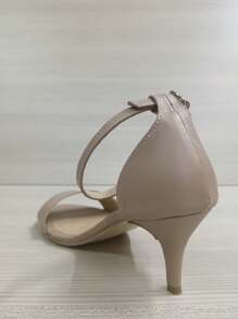 Sandalia de tacon Alto 6 cm Para ocaciones formales - Beis - Ver 4