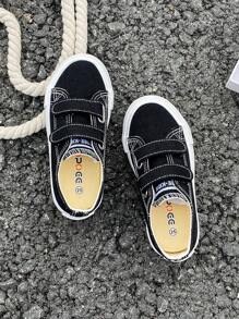 OPOEE White Canvas Shoes, Mid-Top Sneakers, Children's Canvas Shoes, Spring/Autumn Korean Style Simple, Boys/Girls Casual Low-Top Lace-Up Track & Field Shoes, Classic Low-Top Canvas Shoes, Casual Sports Skate Shoes For Kids - Black - View 5