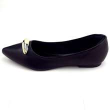 Women's Classic Metallic Almond Embellishment Total Comfort Flats - 黑色 - 查看 5