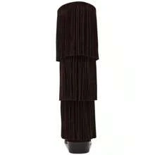 Steve Madden Women's Spur Fringe T Boots - Suede Coklat - View 4