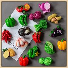 1pc/3pcs/4pcs/5pcs/5pcs-1/6pcs/6pcs-1/7pcs/8pcs/9pcs/10pcs/10pcs-Style 1/10pcs-2/11pcs New Cartoon Fruit & Vegetable Design Magnetic Resin Refrigerator Stickers, Nature Style Magnetic Refrigerator Stickers, Cute Decorative Piece, Office Desk Decor, Personalized Accessory For Fridge, Whiteboard, Storage Cabinet, Dishwasher, Kitchen Decor, Home Decor, Valentine's Day Gift, Gift For Friends & Family