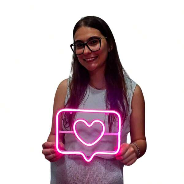 Luminária Parede Balao Coracao Curtida Neon Led Decoração Luz 110v-220v