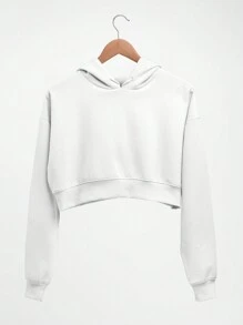 Cropped Sweatshirt Comfortable Quality - 白色 - 查看 1