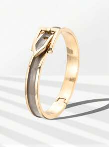 1 pezzo Braccialetto a fascia placcato oro con decoro in smalto a goccia per donne