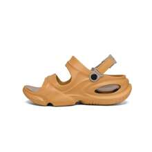 2025 男士新款创新厚底柔软户外海滩度假风格情侣休闲防滑室内驾驶凉鞋，夏季 - 橘色 - 查看 6