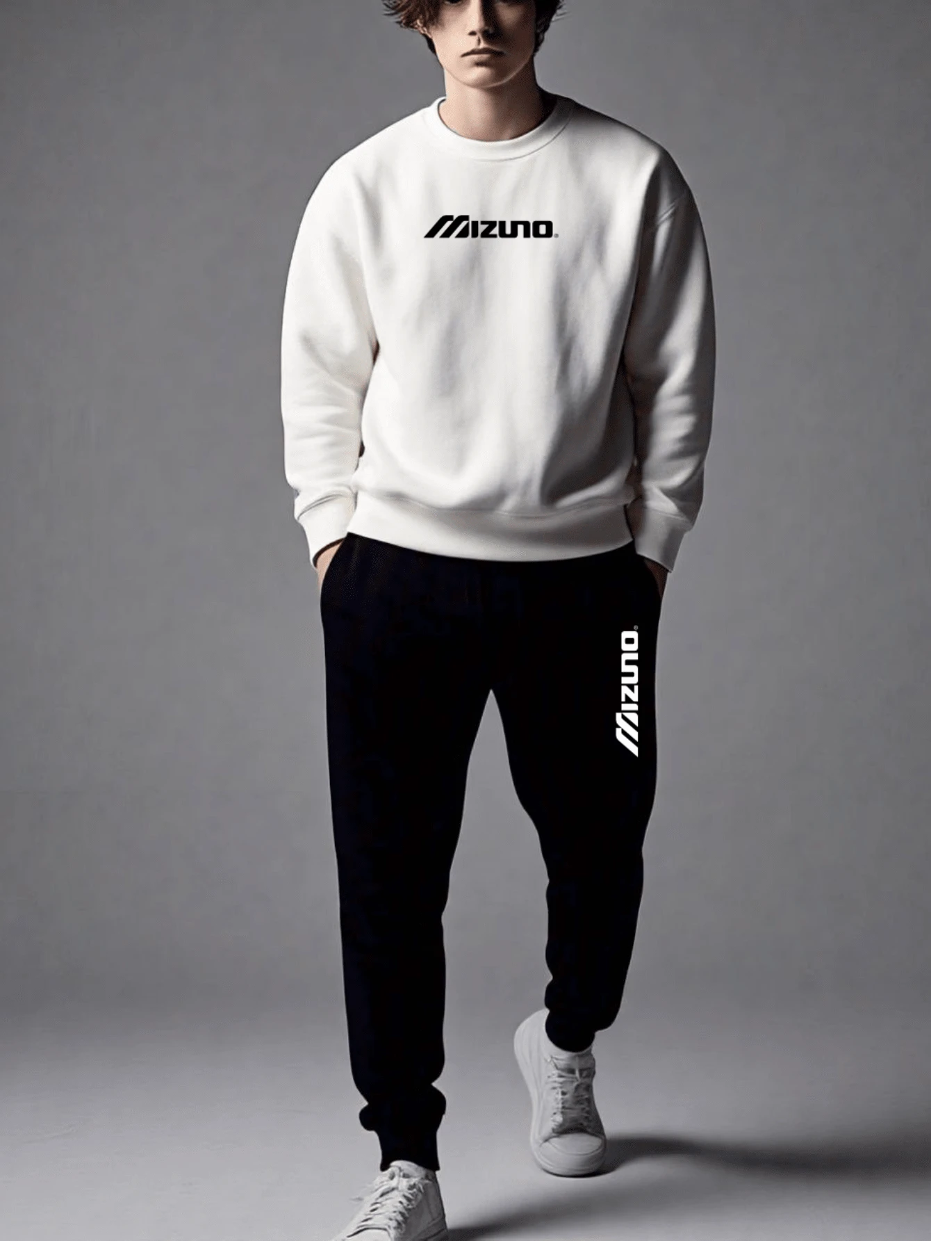 Men's Gym Training Sweatshirt Set New Launch Coat - White - View 1