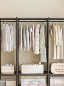 Closet Armable Ropero Rack Guardaropa Recamara Organizacion Closet Armable con Tela Repelente al Polvo, Estructura Resistente y de Alta Calidad - Diseño Práctico y Estético para una Organización Eficiente del Hogar - Clóset Modular Armable con Tela Resistente - Negro - Ver 2