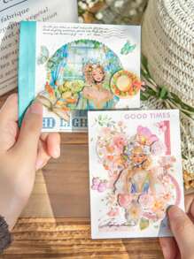 10pcs Girl's Spring Theme PET Stickers, Spring Flower Ambassador Series, Scrapbooking/Planner Decoration Sticker Pack,School Supplies,Back To School - Multicolor - View 8