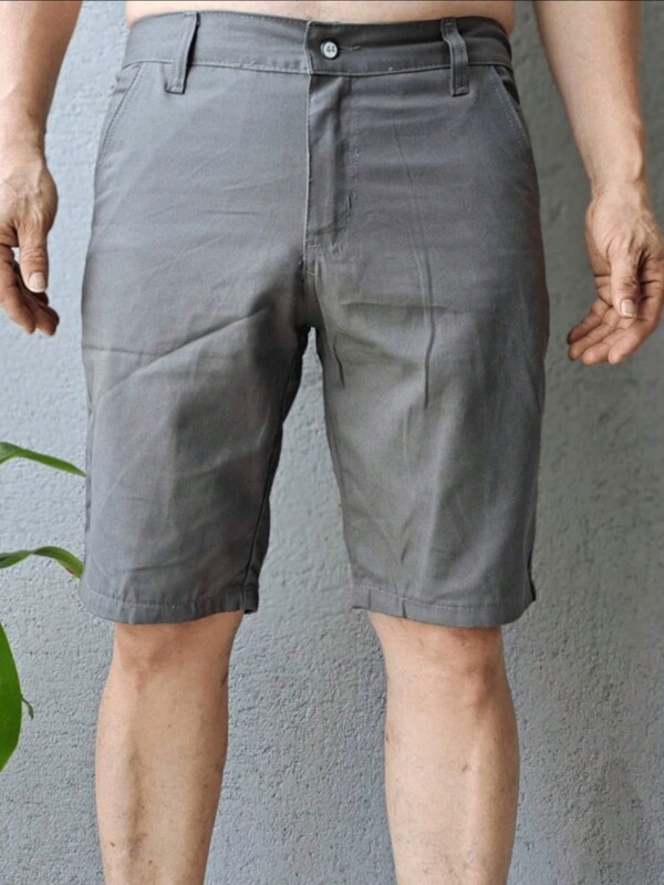 Bermuda Masculina Sarja C/ Elastano - 38 ao 48 - Preta Bege Branca Verde Azul Caramelo Cinza vinho verde Loja de fábrica de shorts masculinos jeans pretos