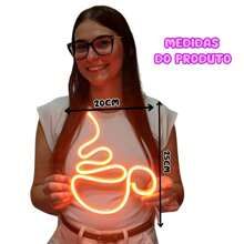 Luminária De Parede Xicara Neon Led Decoração Luz 110/220V