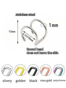 1/2/3/5 piezas de joyas de aro de acero inoxidable para oreja falsa, pendientes de clip, aro de labio falso sin perforación, pendientes falsos de clip de oreja que no requieren perforación, para labio falso, septum, nuevo aro de labio sin necesidad de perforación, adecuado para uso diario para hombres y mujeres