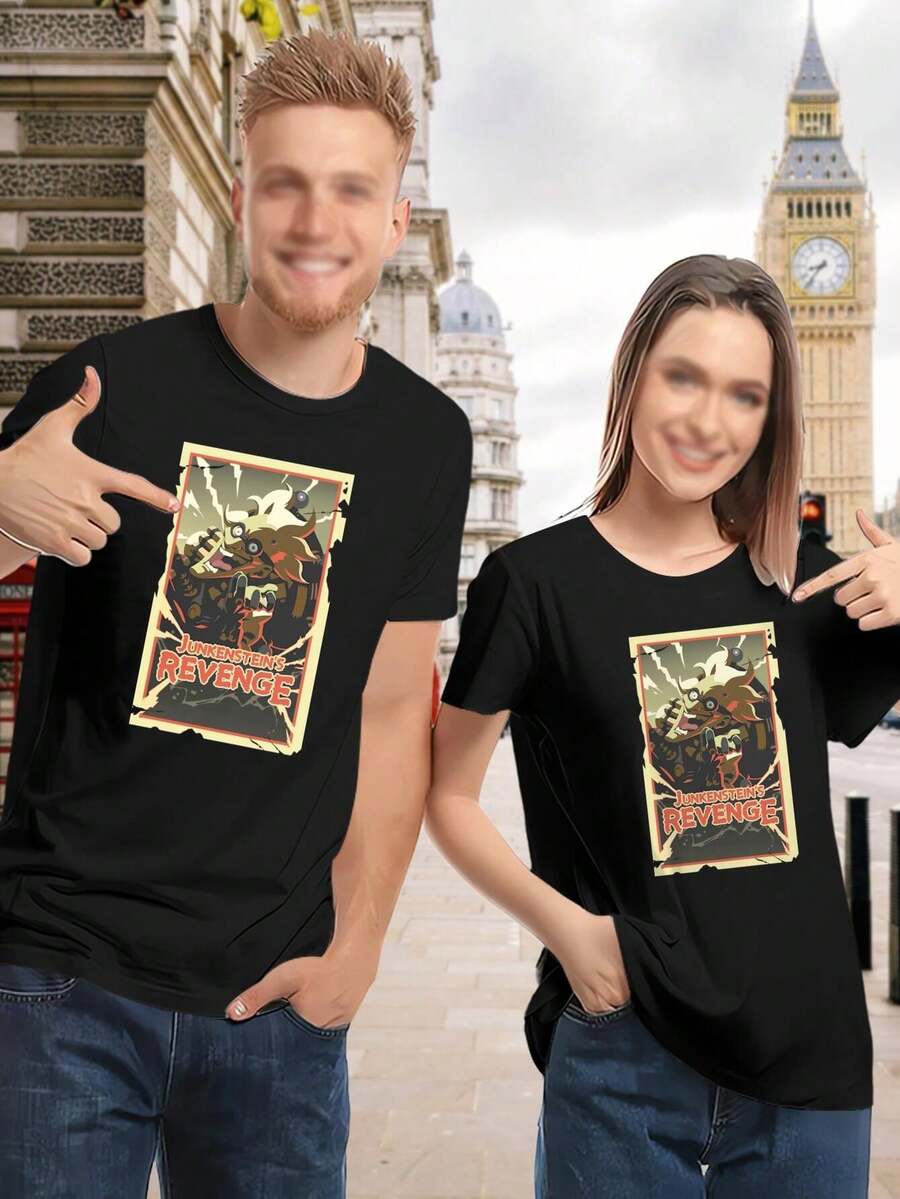 Lovers T-Shirts Junkrat Junkenstein's Revenge T-Shirt For Ladies - Blizzard Entertainment Crazy Scientist - Black - View 1