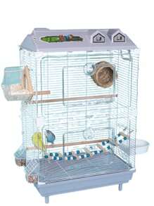 Transparent Bird Cage With Tiger Pattern, Large Aviary Cage For Parrot, Phoenix, Bulbul, Finch Observation - Grey - View 2
