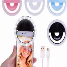 Portable Luminous Ring Mini Ring Light LED Selfie For Cell Phone With USB Cable Colors Sent Randomly - 彩色 - 查看 2