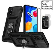 Evephones [3 In 1] Military Style Rugged Case Camshield For Redmi Poco Mi Case Modern Style + 9D Screen Protector Kit And Camera Lens Tempered Glass Anti-Scratch HD - Black - View 3