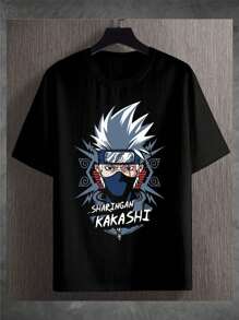Camiseta jutsukaka shi anime unissex moda