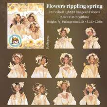 10pcs Girl's Spring Theme PET Stickers, Spring Flower Ambassador Series, Scrapbooking/Planner Decoration Sticker Pack,School Supplies,Back To School - Multicolor - View 16