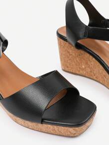 Where’s That From GISELLE WEDGE SANDALS WITH BUCKLE ANKLE STRAP